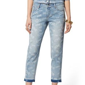NWT SoHo Jeans Love Print Boyfriend Jean